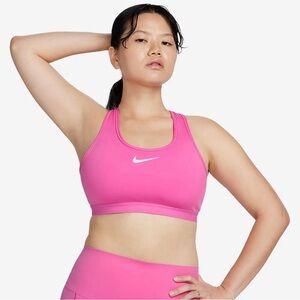 Nike Swoosh High Support Adjustable Sports Bra  Pink Size L